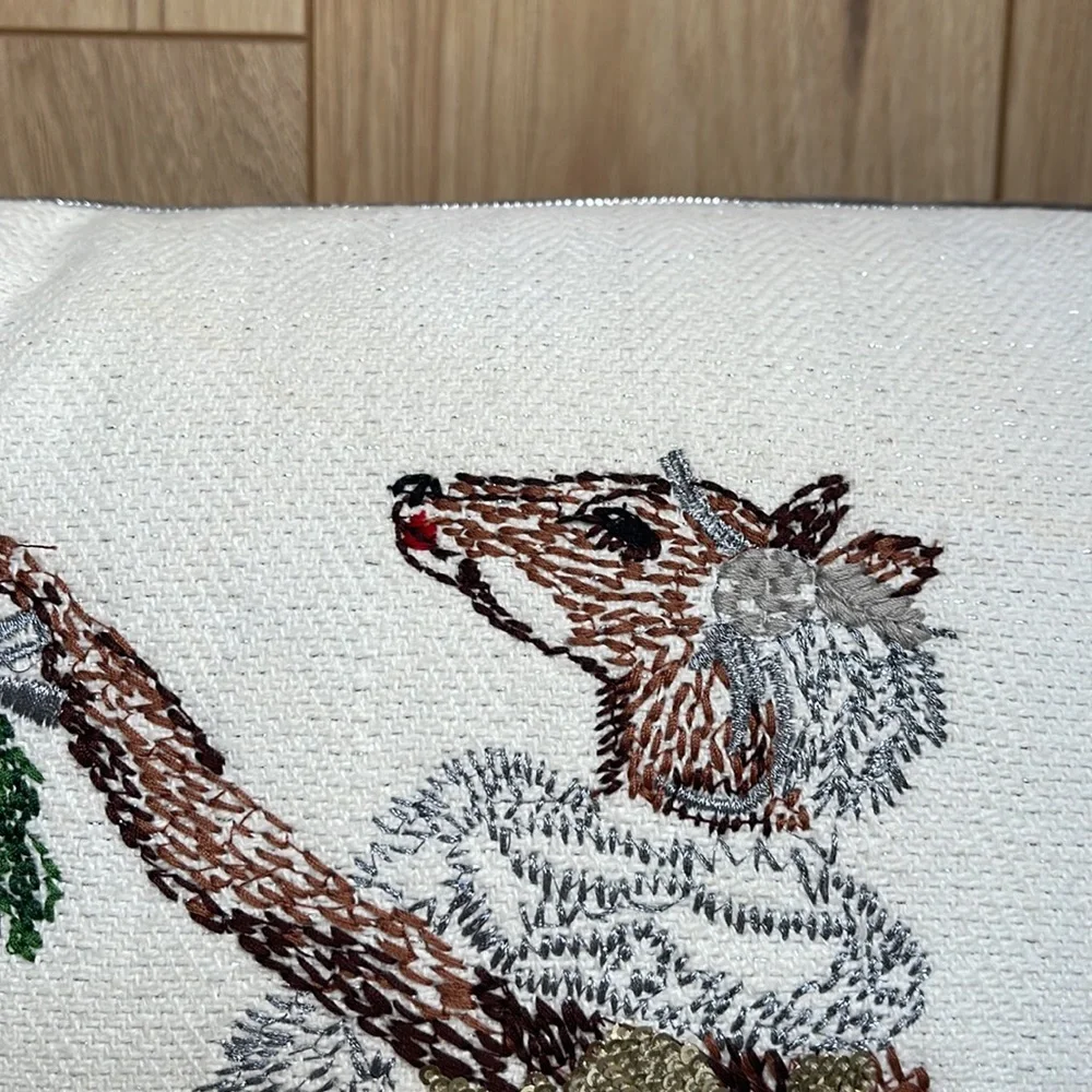 Sequined Reindeer Christmas/Holiday Pillow